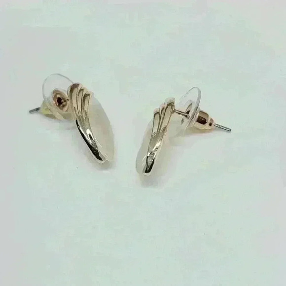 NWOT Elegant Rose Gold and White Color Necklace and Earrings Set w/Gift … - Picture 2 of 4